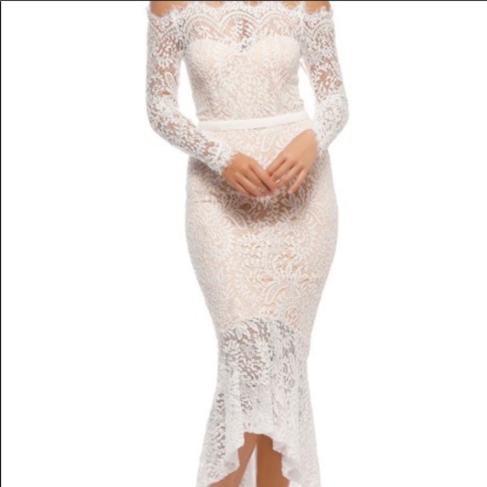 Elle zeitoune marchesa white lace dress size 2